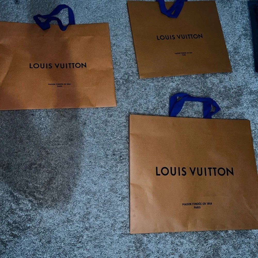 3 Louis Vuitton shopping bags
